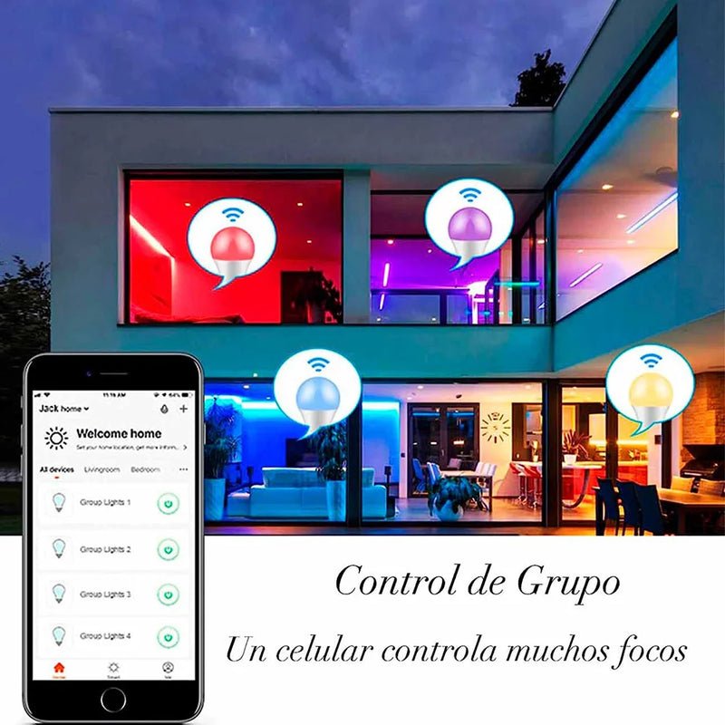 Foco inteligente con wifi RGB | Compatible con Alexa y Google Assistant