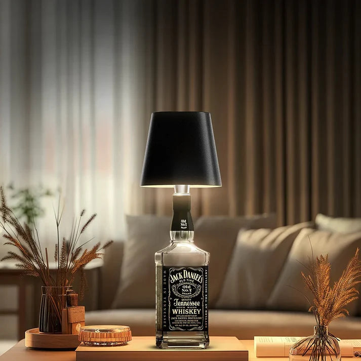 Lámpara Inalámbrica para Botella con Carga USB-C y Control Táctil