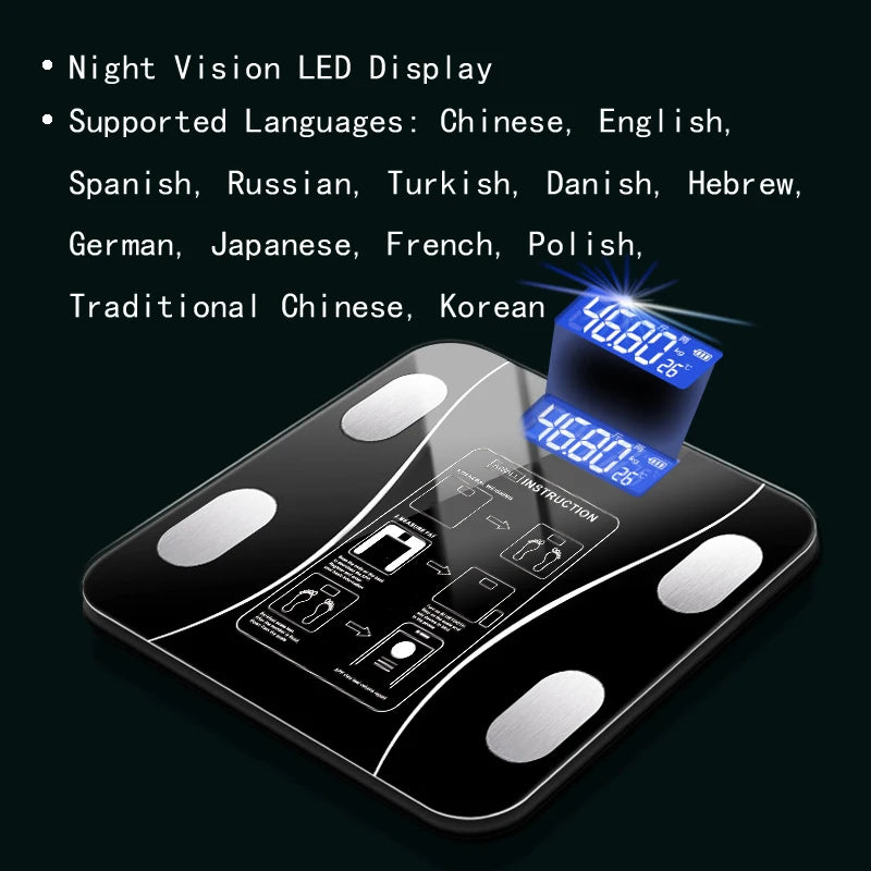 Báscula Digital Inteligente – Análisis Corporal vía App Bluetooth