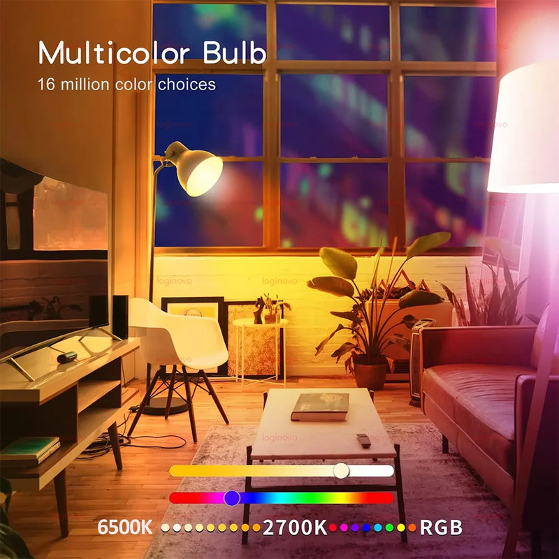 Foco LED Inteligente RGB WiFi E27 – Compatible con Alexa y Google