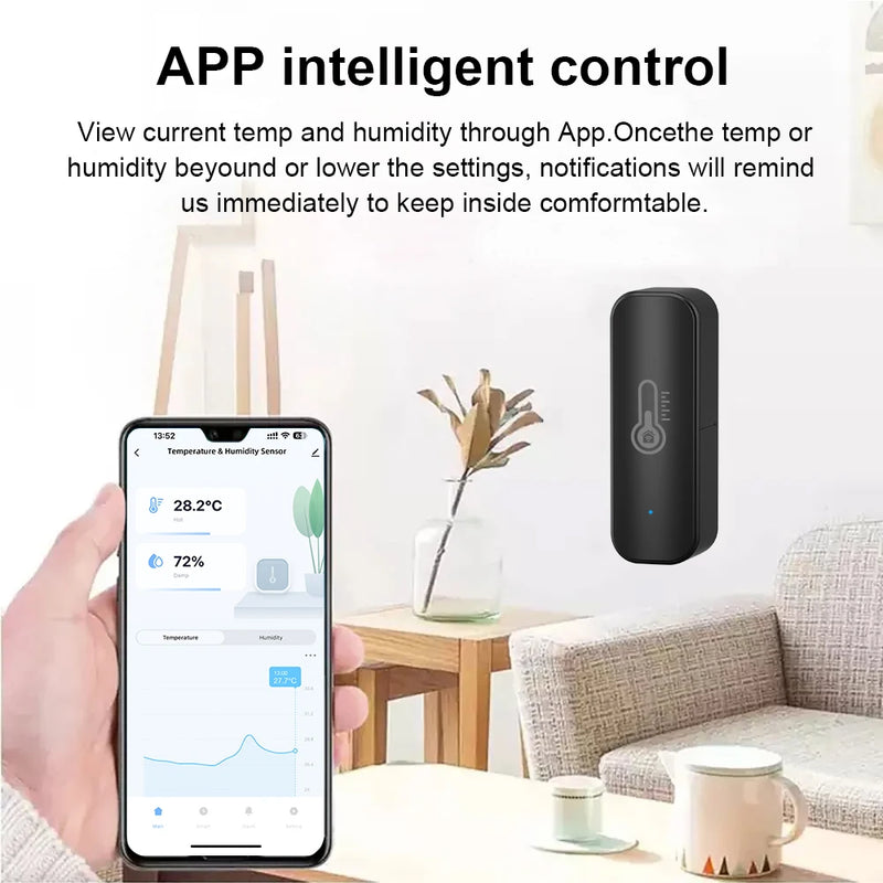 Sensor WiFi de Temperatura y Humedad – Compatible con App Tuya y Alexa