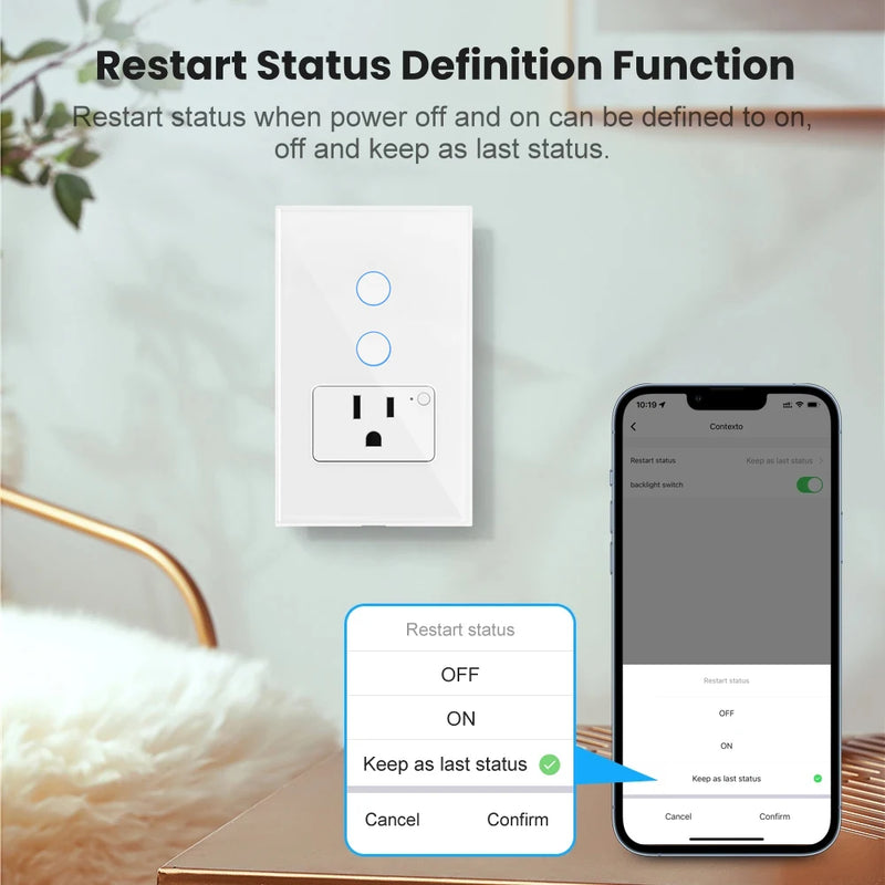 Interruptor + Enchufe Inteligente WiFi – Control por App y Voz
