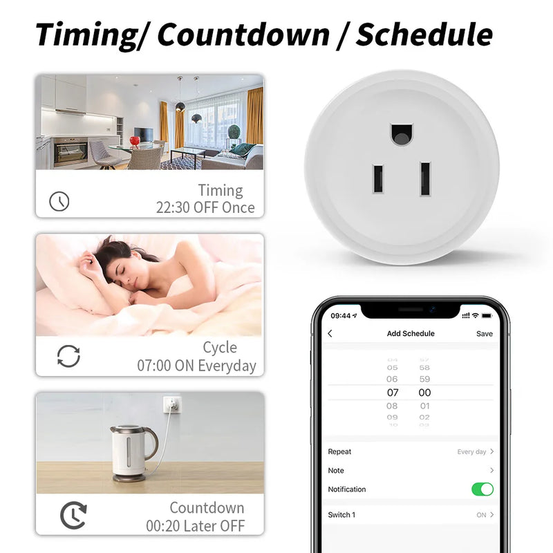 Enchufe Inteligente WiFi 16A con Medidor de Energía | Compatible Alexa y Google