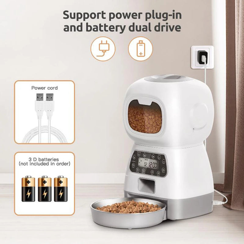 Dispensador Automático de Comida para Mascotas 3.5L con WiFi y Grabación