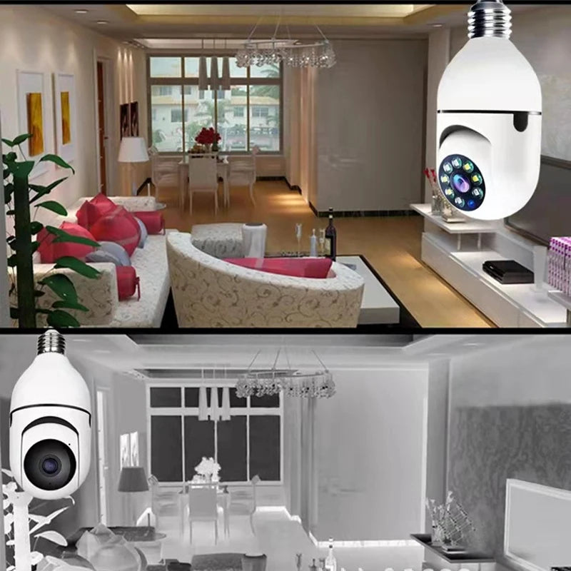 Cámara Bombilla 1080P WiFi con Visión Nocturna y Audio