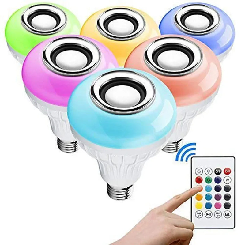 Foco LED RGB con Altavoz Bluetooth – Luz y Música en Uno