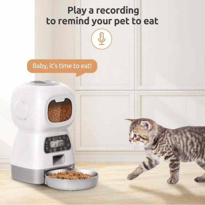 Dispensador Automático de Comida para Mascotas 3.5L con WiFi y Grabación
