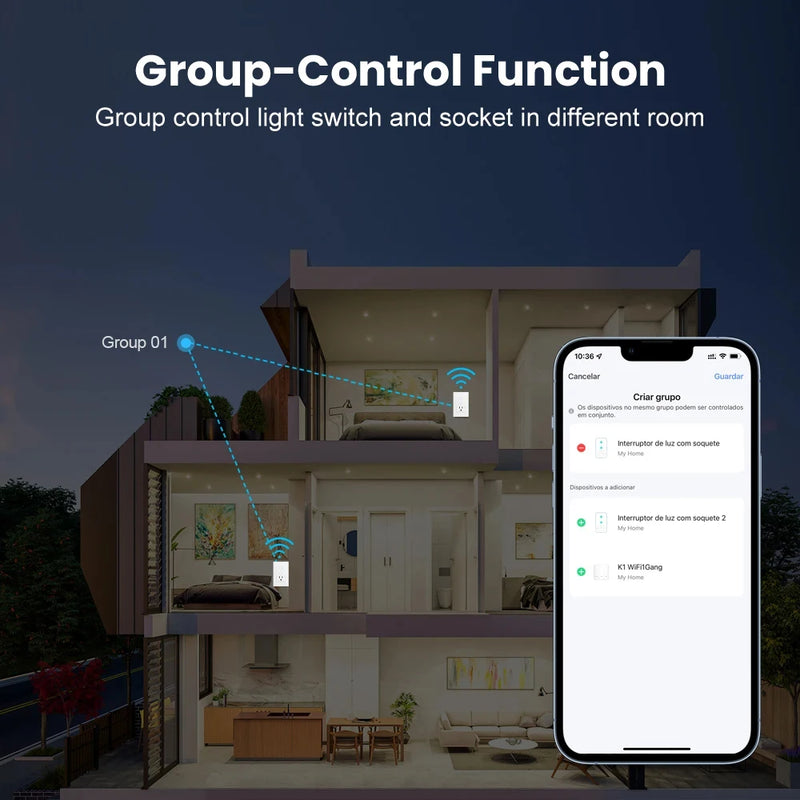Interruptor + Enchufe Inteligente WiFi – Control por App y Voz