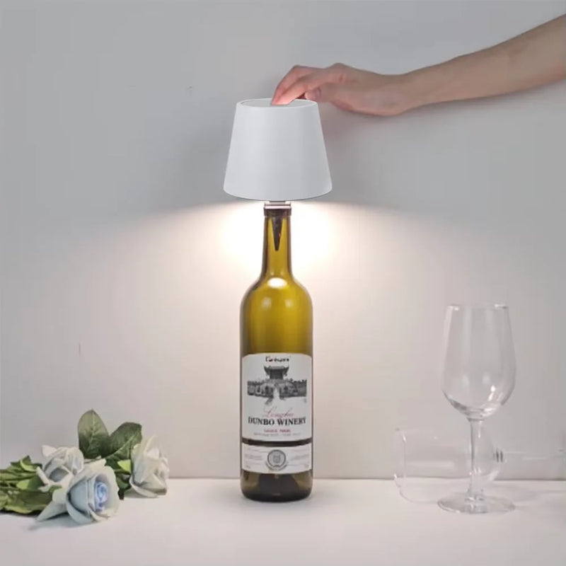 Lámpara Inalámbrica para Botella con Carga USB-C y Control Táctil