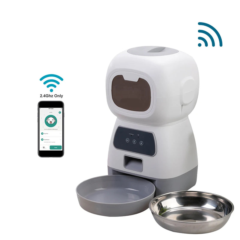 Dispensador Automático de Comida para Mascotas 3.5L con WiFi y Grabación