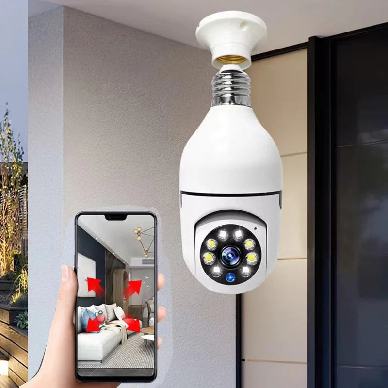 Cámara Bombilla 1080P WiFi con Visión Nocturna y Audio