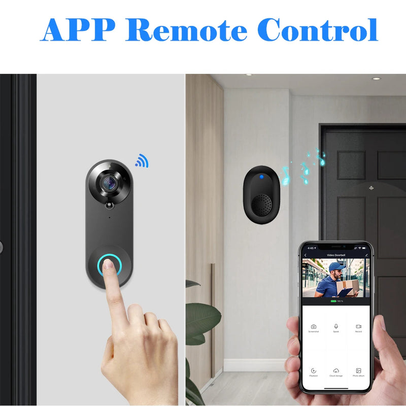 Timbre Inteligente WiFi 1080P con Cámara y Audio Bidireccional