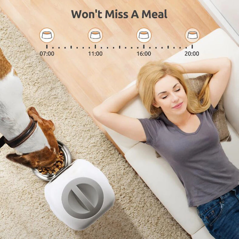 Dispensador Automático de Comida para Mascotas 3.5L con WiFi y Grabación