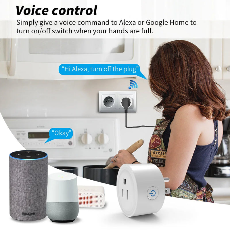 Enchufe Inteligente WiFi 16A con Medidor de Energía | Compatible Alexa y Google