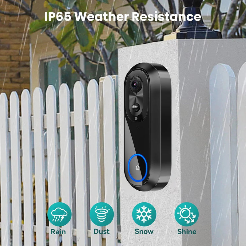 Timbre Inteligente WiFi 1080P con Cámara y Audio – Batería 7000mAh