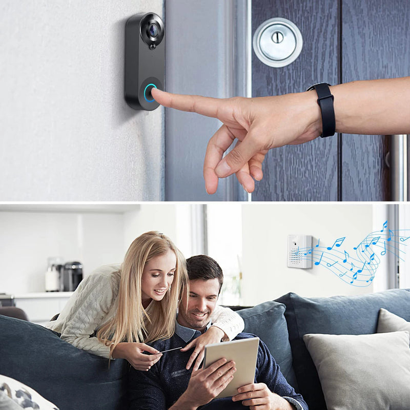 Timbre Inteligente WiFi 1080P con Cámara y Audio Bidireccional