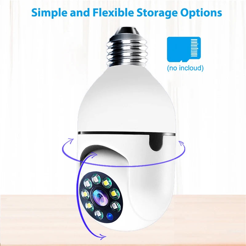 Cámara Bombilla 1080P WiFi con Visión Nocturna y Audio