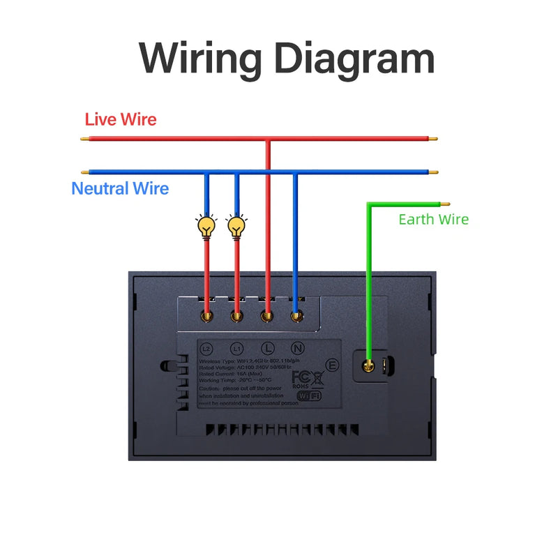 Interruptor + Enchufe Inteligente WiFi con Panel de Vidrio – Alexa y Google