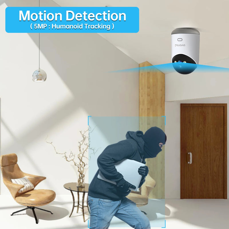 Cámara Lenovo 5MP WiFi Smart con Visión Nocturna y Audio